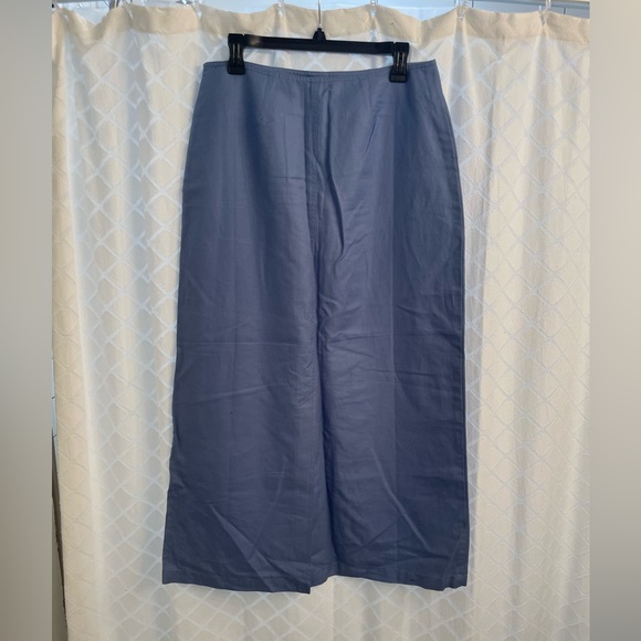 NWT linen cotton blend blue skirt maxi long - Picture 2 of 5